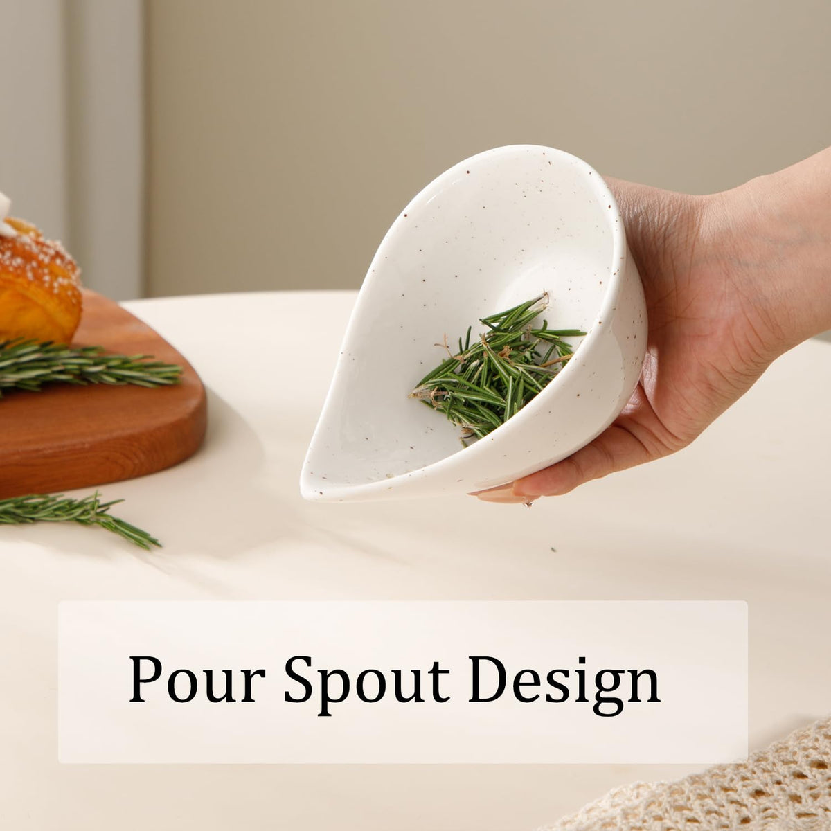 Dneuoir herb stripper bowl spout for easy leaf pouring