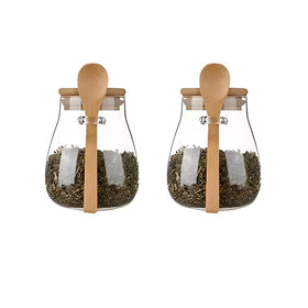 DNIENKGE airtight jars with bamboo lids on display for tidy pantry organization