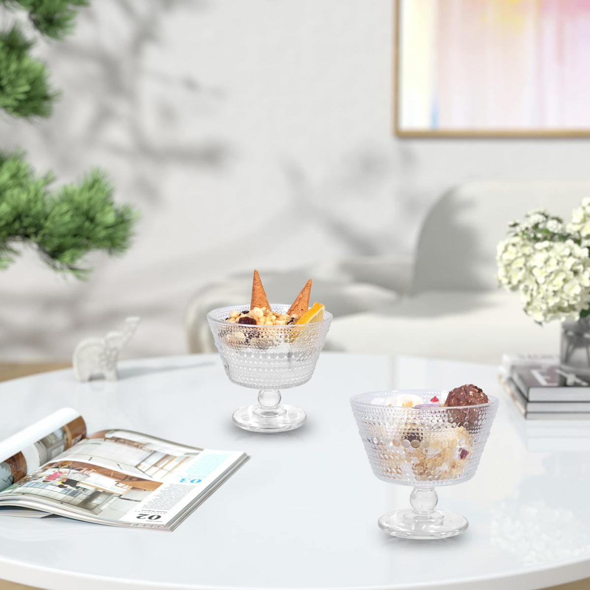 DNIENKGE bowls hold 2-3 scoops with 3.93-inch diameter and 3.54-inch height.