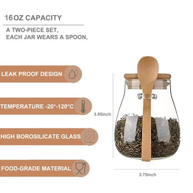 DNIENKGE 2-pack jars store coffee beans securely with clear visibility