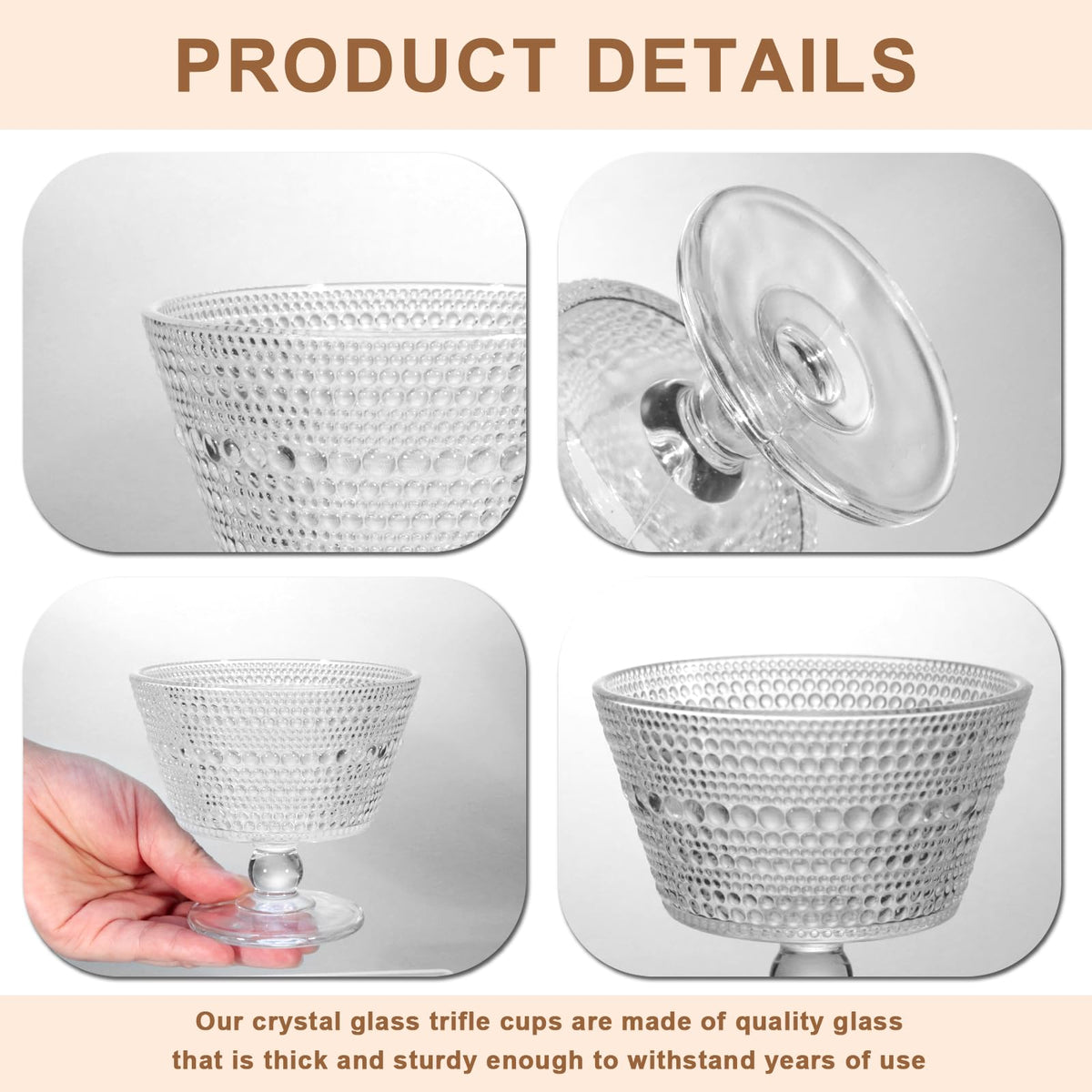 DNIENKGE versatile cups for ice cream, yogurt, fruits, or toppings.