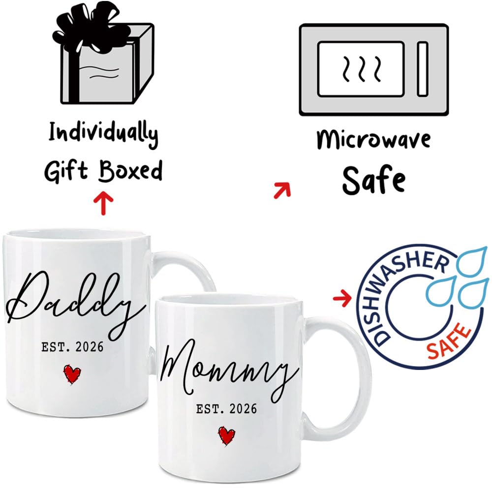 Dnuiyses pregnancy announcement mug reveals joyful news with every warm drink.
