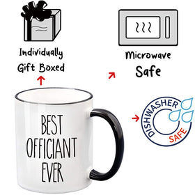 Dnuiyses wedding officiant mug back view, pairs with a heartfelt message