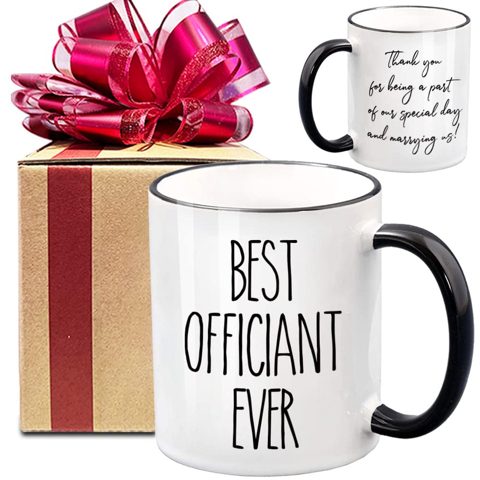 Dnuiyses wedding officiant mug front view, a thoughtful thank you gift