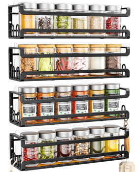 Doakhirmit 4-pack mounted on a cabinet door showing 16 hooks for easy access