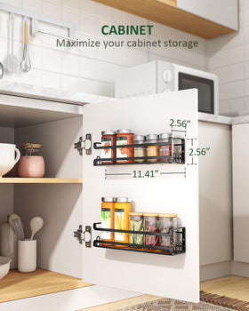 Doakhirmit spice rack side guard hooks prevent spills and keep jars secure