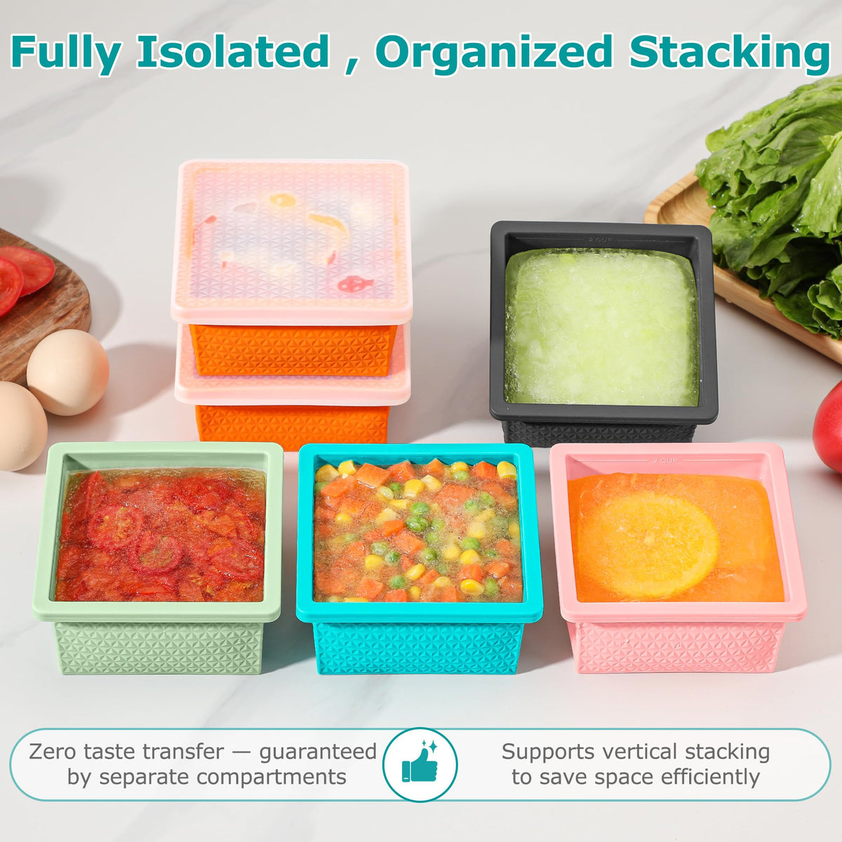 Doasuwish dishwasher-safe freezer trays simplify cleanup after meal prep.