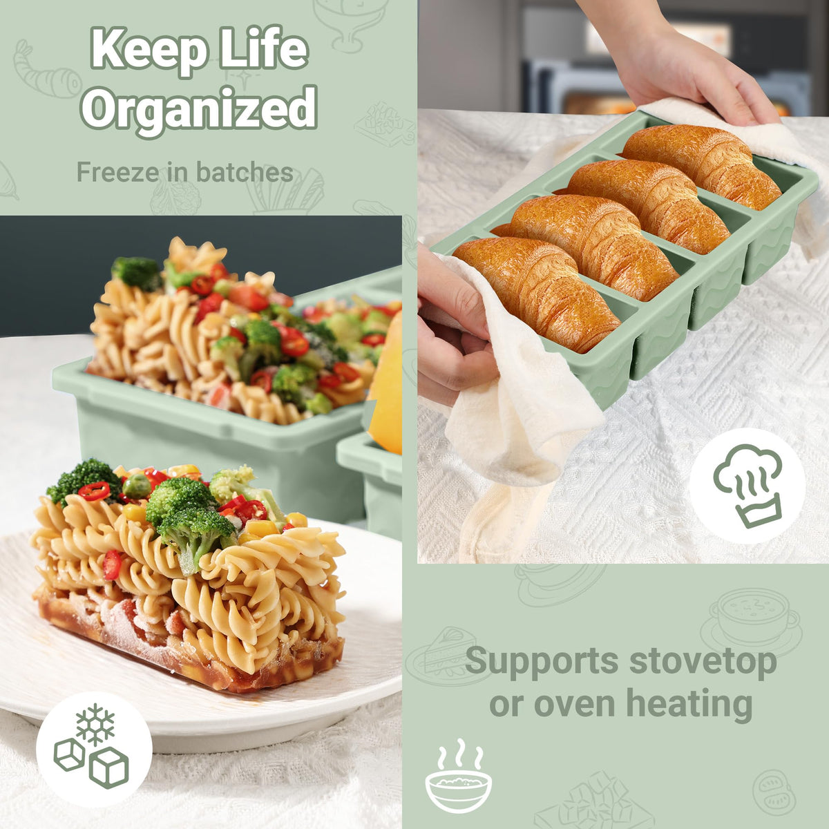 Doasuwish dishwasher-safe silicone tray cleans quickly after batch cooking.