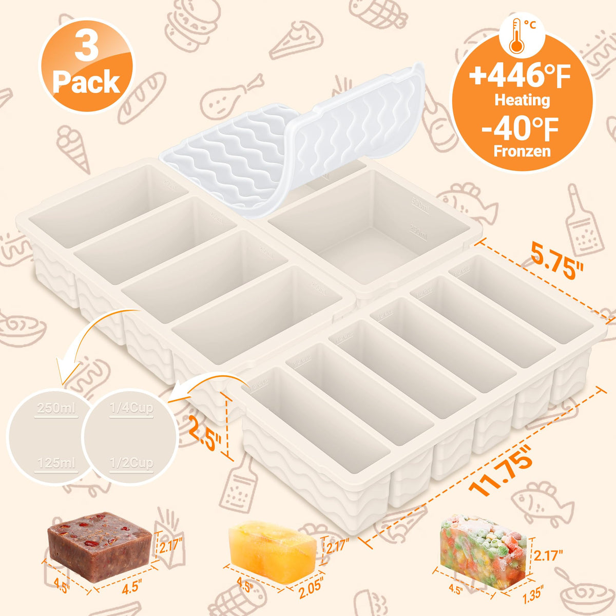 Doasuwish versatile freezer tray suitable for soups and sauces