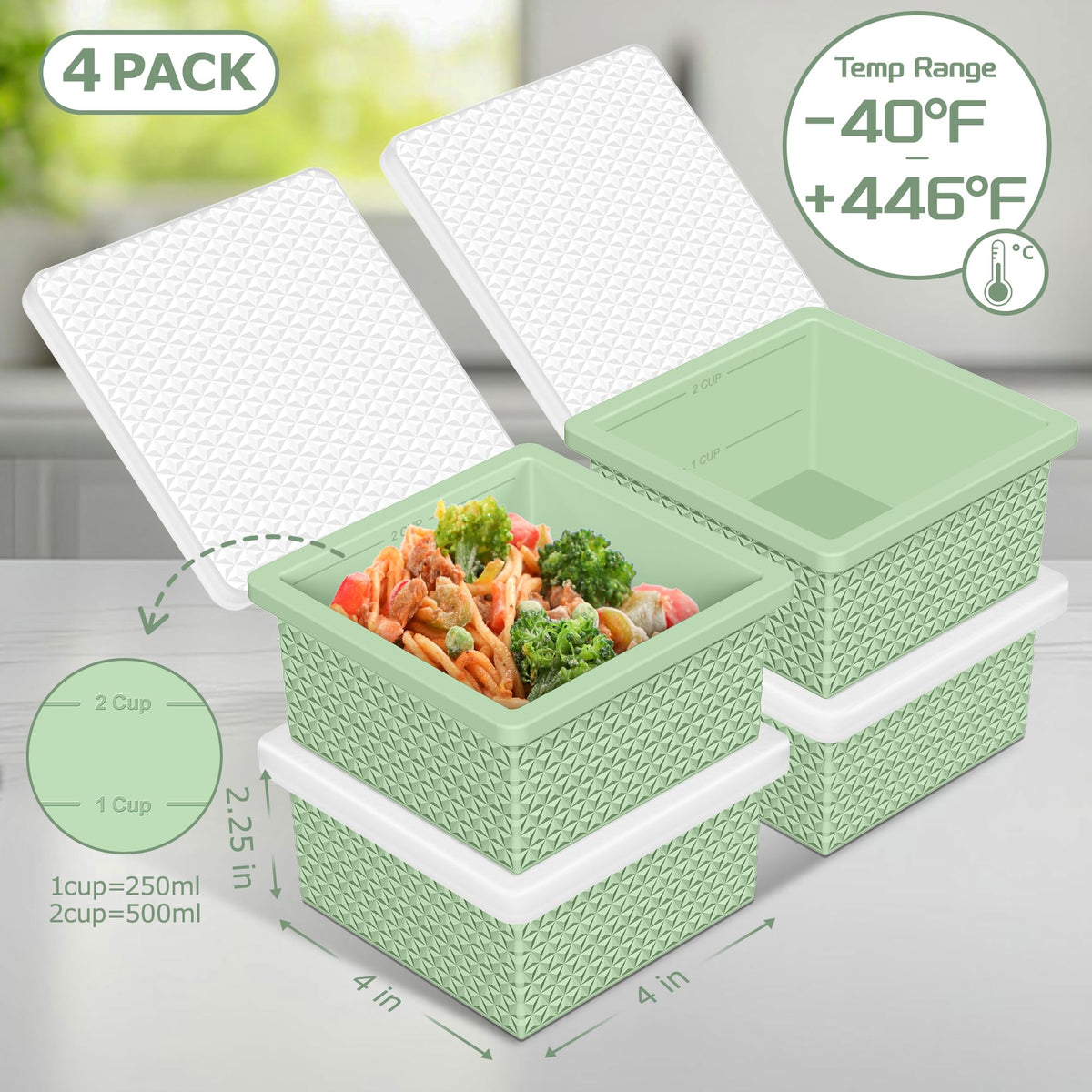 Doasuwish freezer tray stackable 4-pack saves space during meal prep