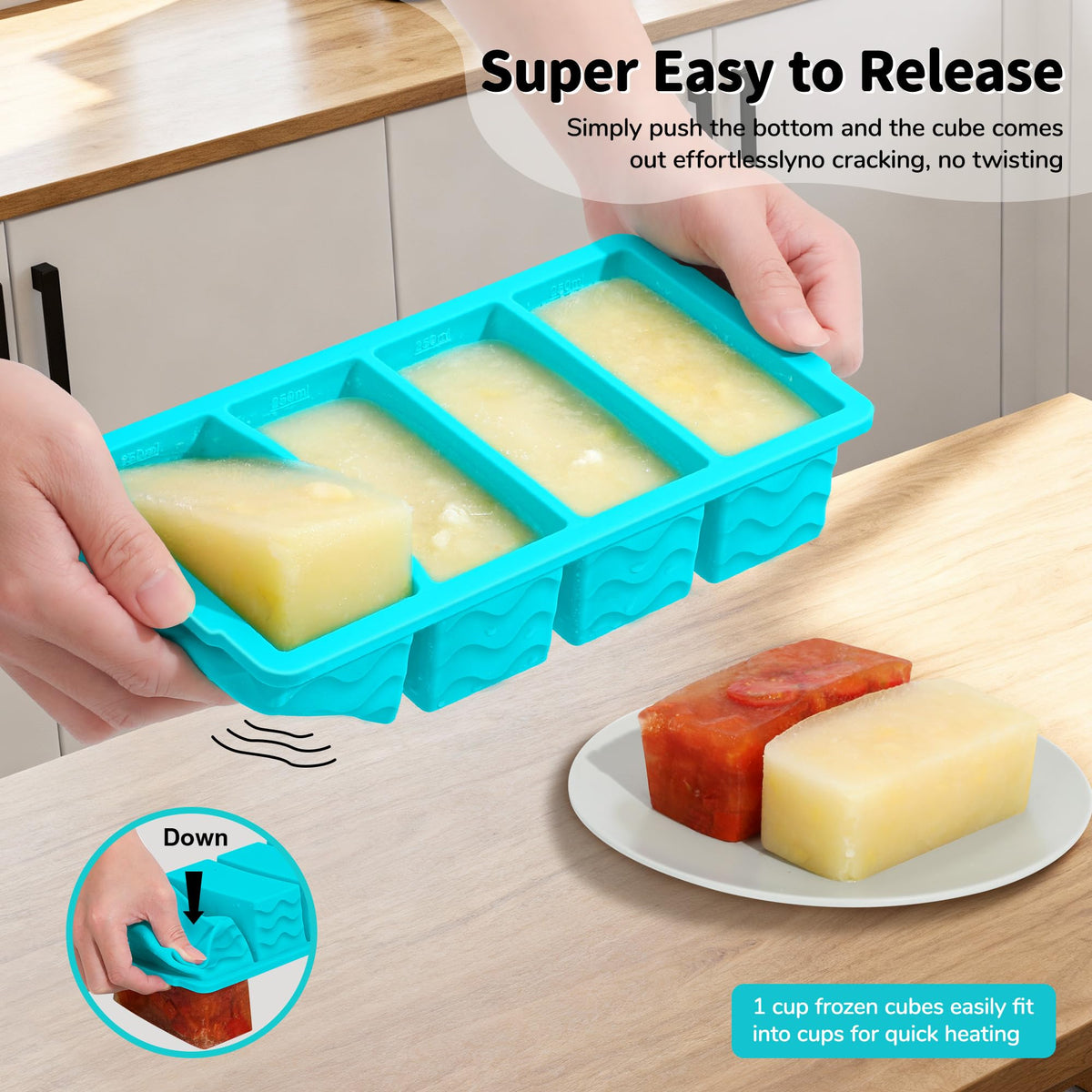 Doasuwish half-cup small freezer tray with lid for snacks.