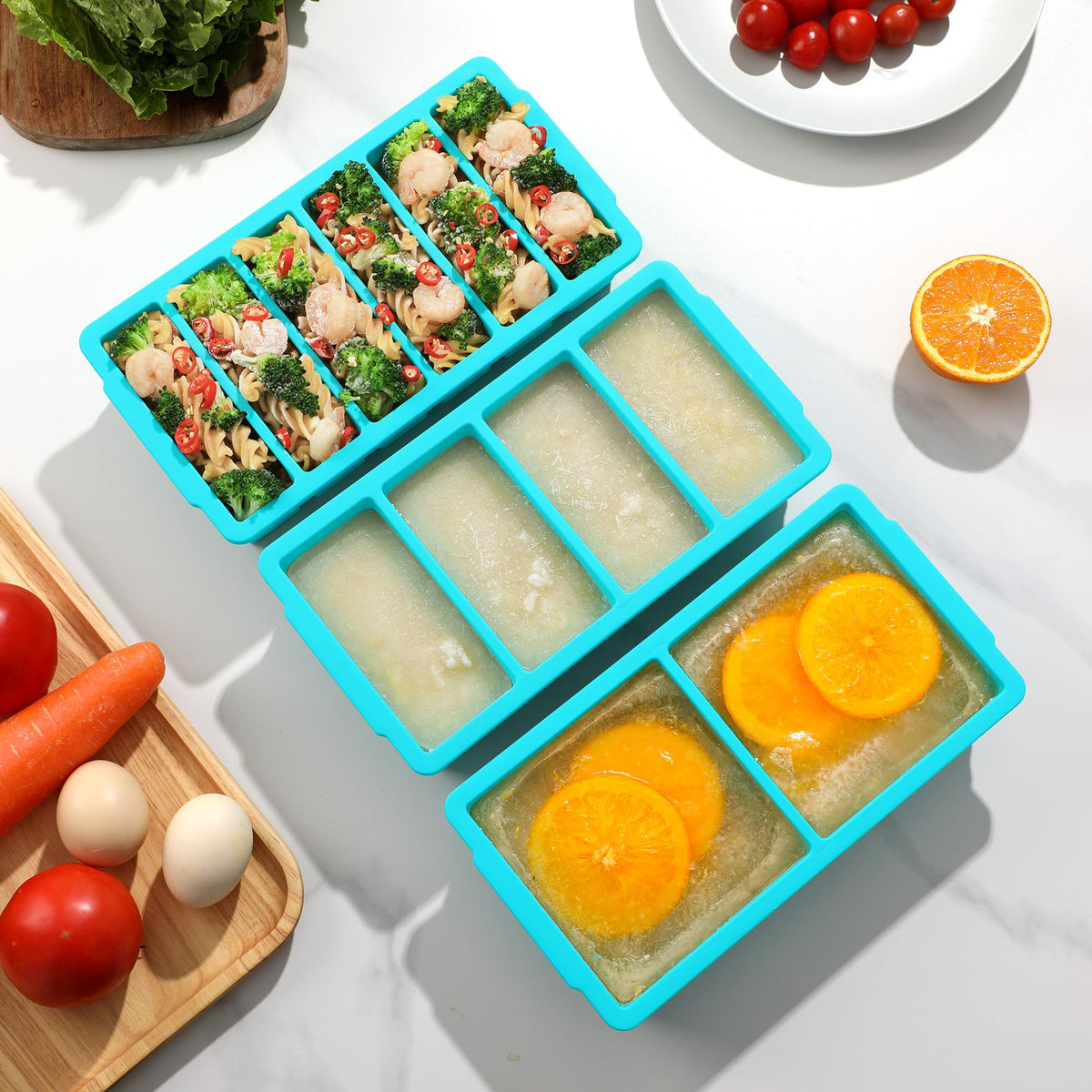 Doasuwish versatile trays suitable for soups, stews, and smoothies.