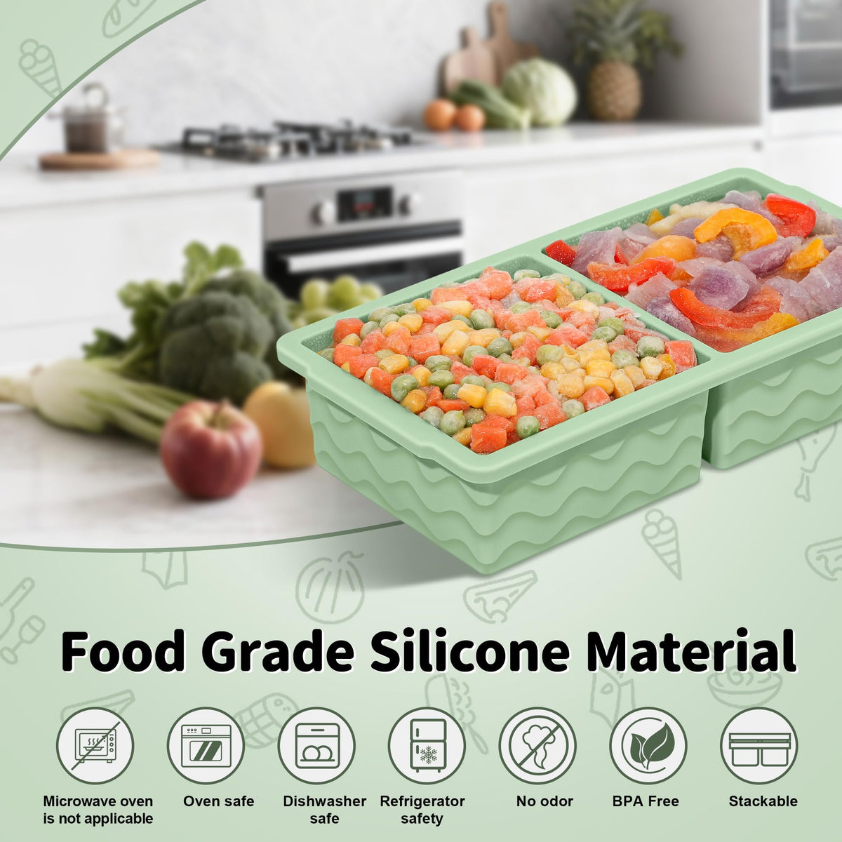 Doasuwish large 2-cup tray with 500 ml capacity for soups and stews