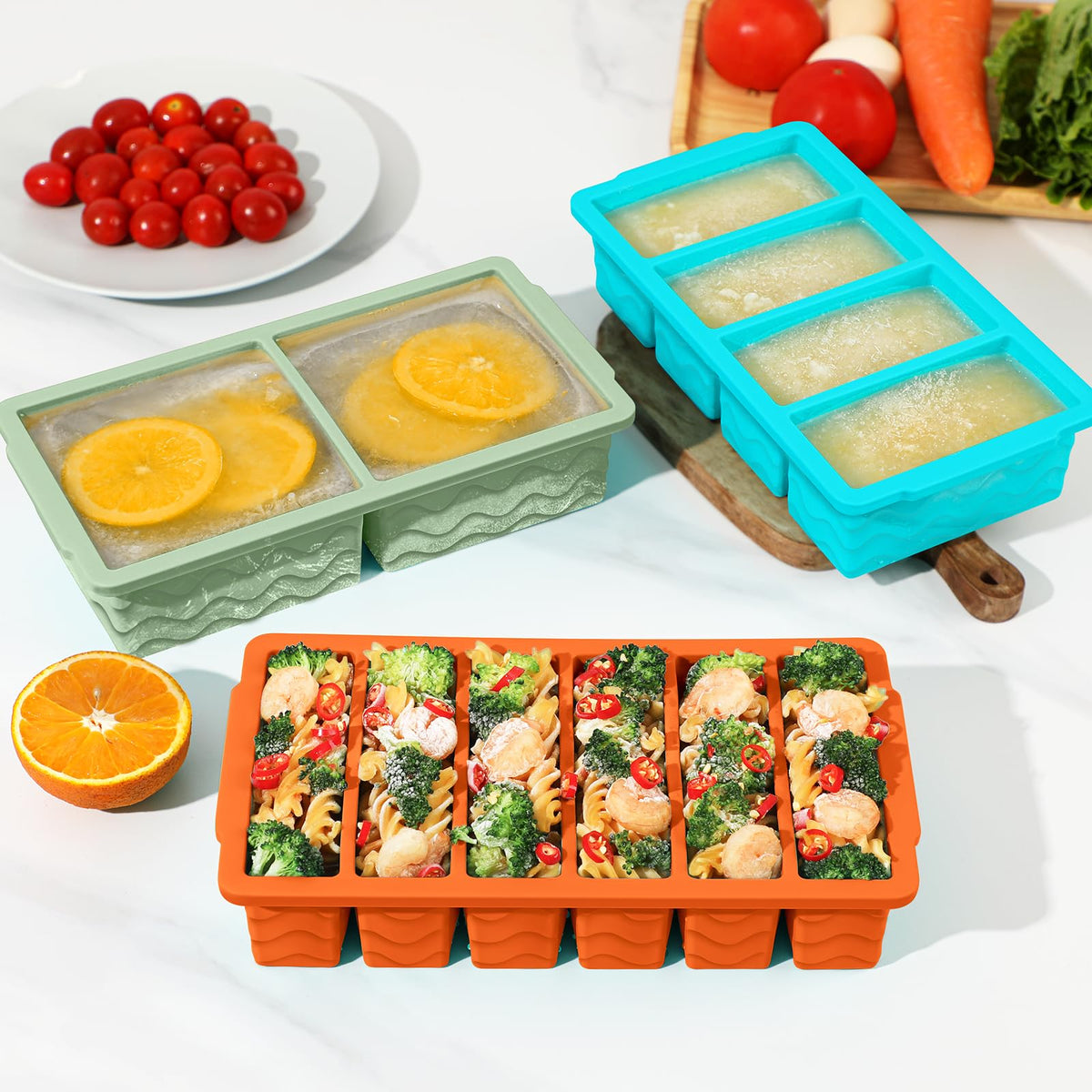 Doasuwish large 2cup tray with stainless-steel rim, sturdy structure for stable freezing.