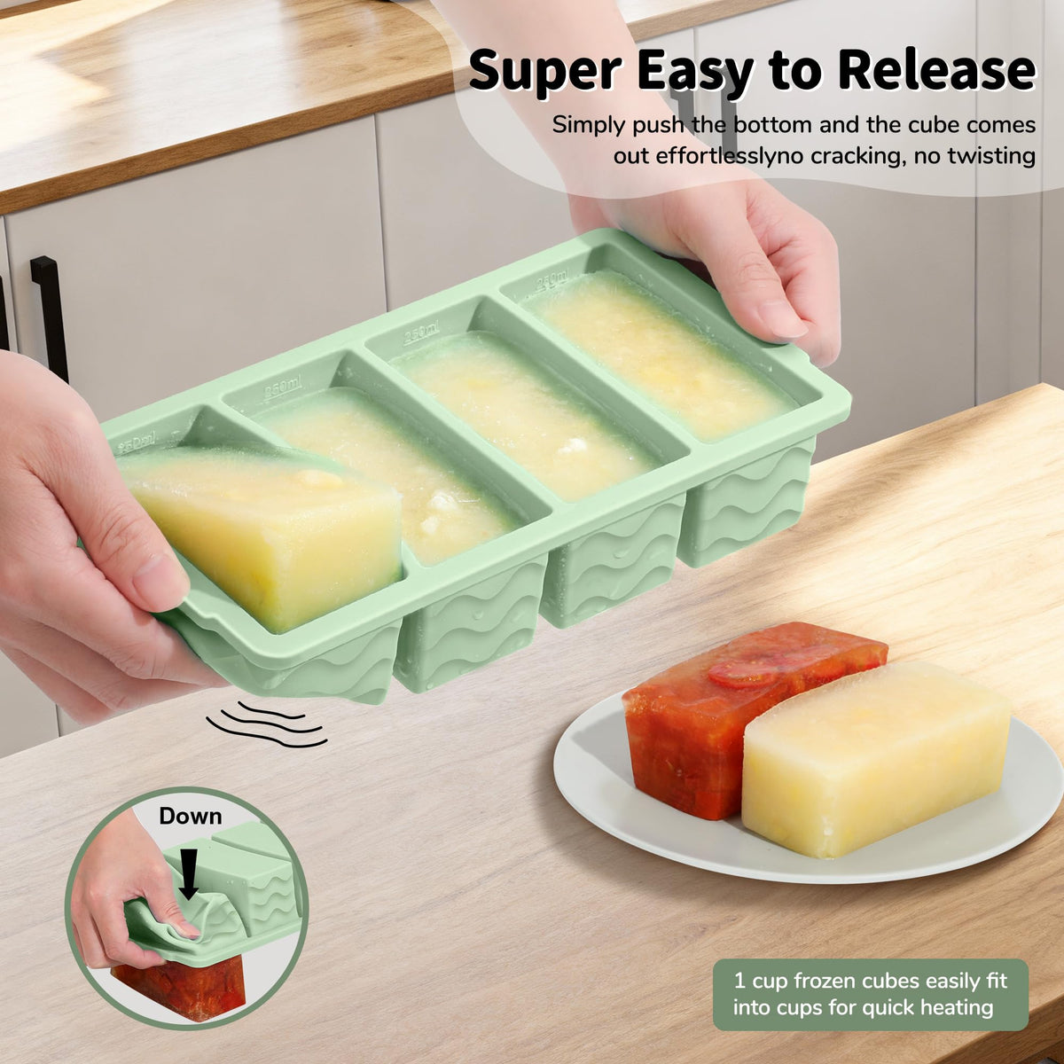 Doasuwish medium-1-cup-tray-125ml with clear markings for portion control