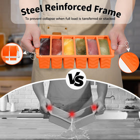Doasuwish medium 1-cup trays feature markings to portion sauces easily.