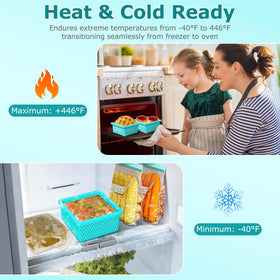 Doasuwish oven-safe silicone molds withstand heat for reheating small desserts.