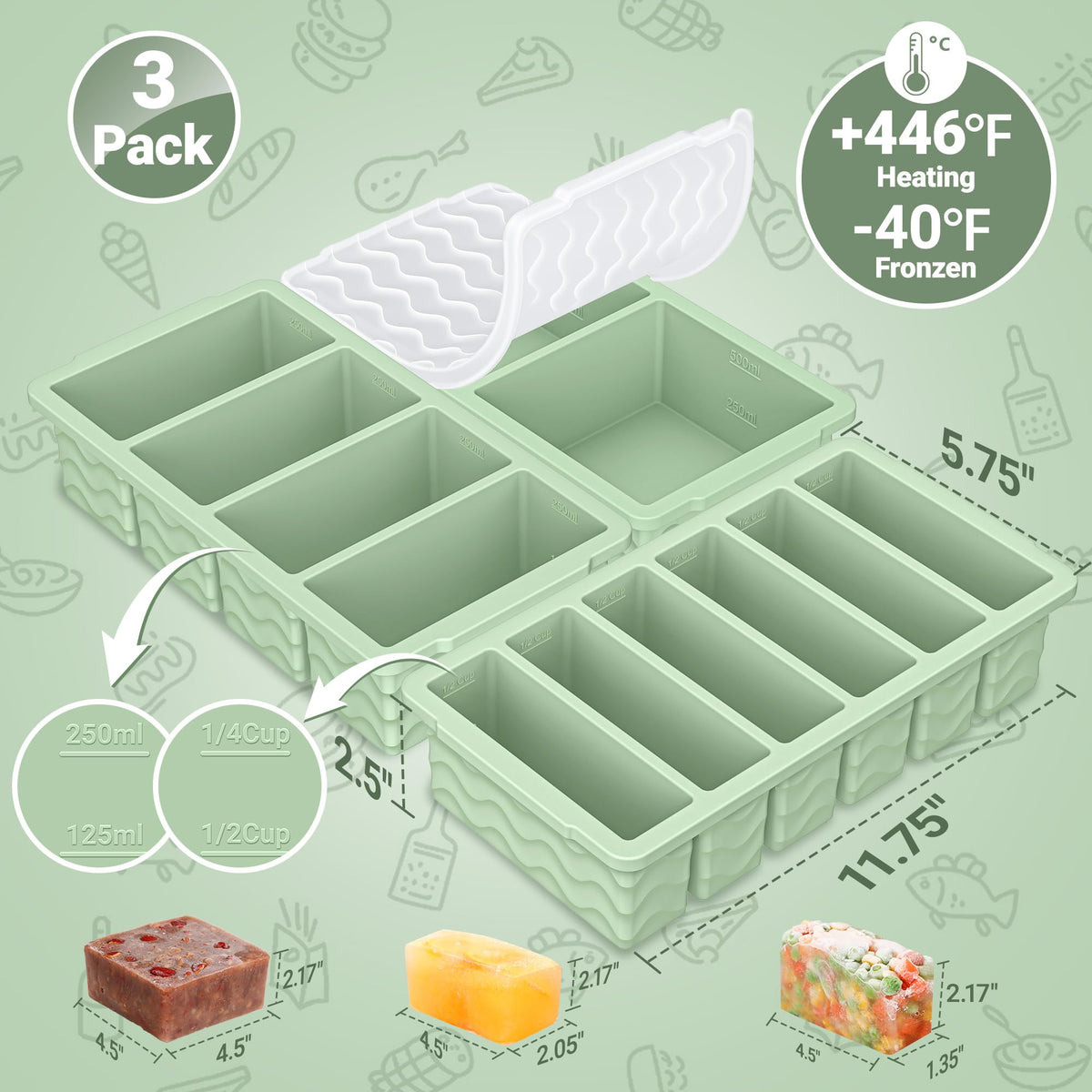 Doasuwish silicone-freezer-lid-close-up shows leak-proof seal and secure closure