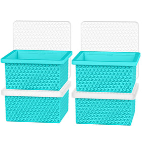 Doasuwish silicone freezer molds show 2-cup cubes with airtight lid for easy portioning.