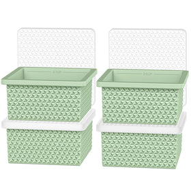 Doasuwish silicone freezer molds with 2-cup cubes and a secure lid for portioning