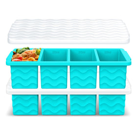 Doasuwish silicone freezer mold with lid shows 1-cup portion for meal prep.