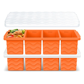 Doasuwish silicone freezer tray with lid showing 1-cup portion for meals