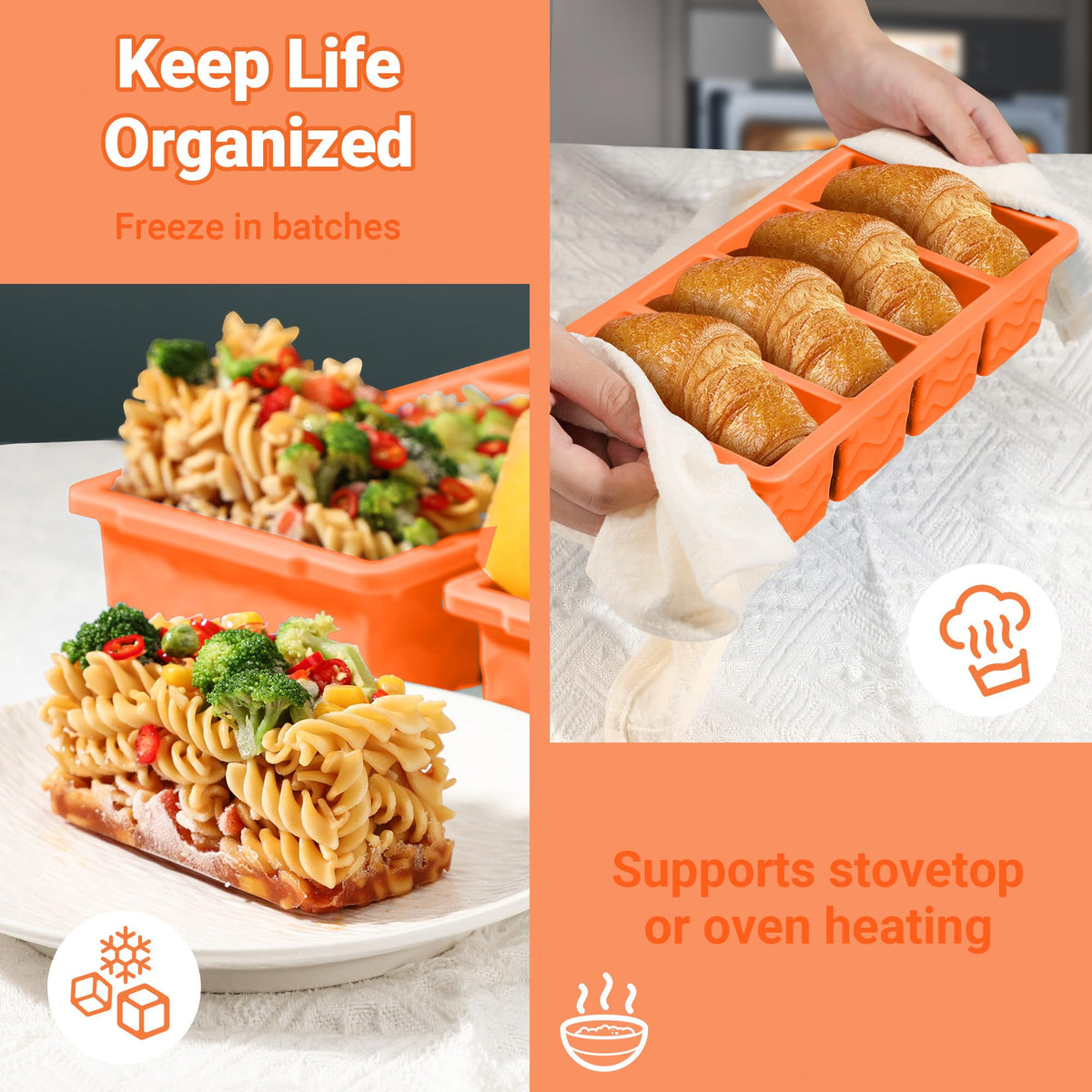 Doasuwish tray for freezing soups, sauces, and smoothies for easy prep
