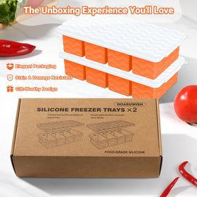 Doasuwish 2-pack freezer trays stack neatly for compact storage