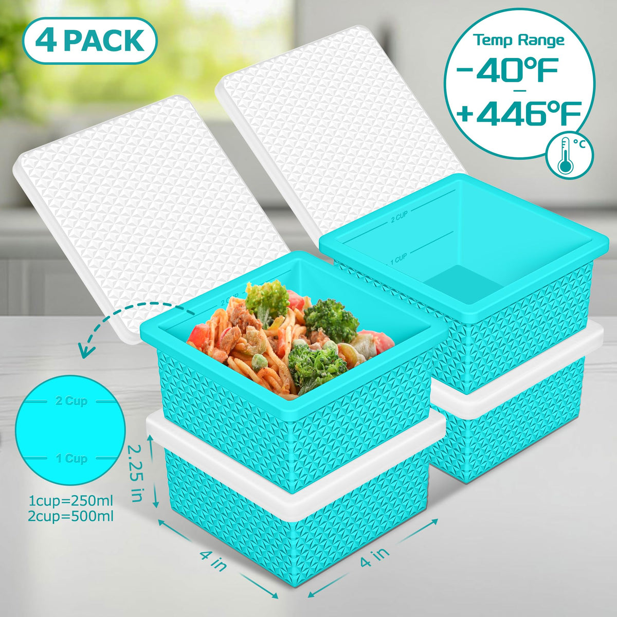 Doasuwish stackable freezer trays with steel frame keep meals organized and odor-free.
