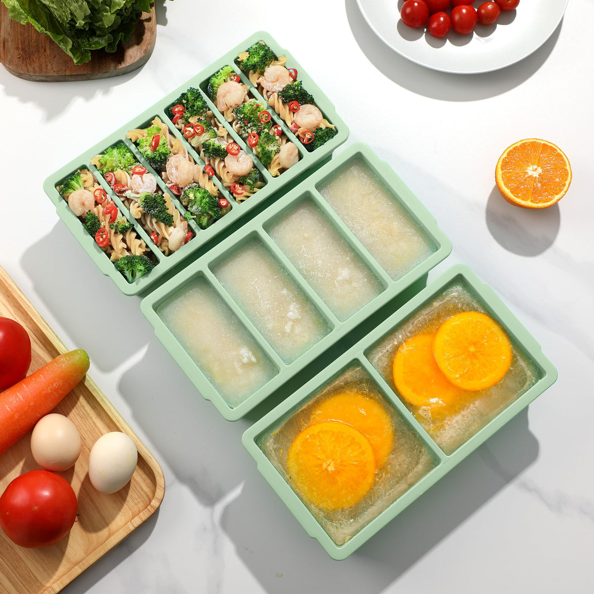 Doasuwish-tray-set-for-soups-sauces-freezer highlights versatile kitchen use