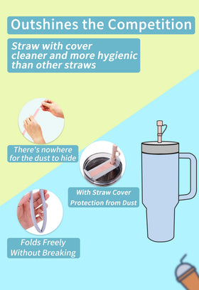 Doboli dishwasher-safe silicone straw for quick cleanup.