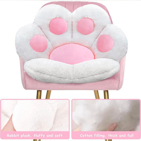 Close-up of DOBUONO cat paw cushion plush fabric, skin-friendly texture
