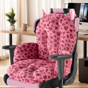DOBUONO pink chair cushion with backrest provides stable support for long work sessions