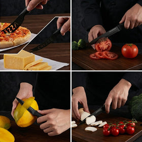 Dockorio 4.5in steak knives offer precise, table-ready slicing.