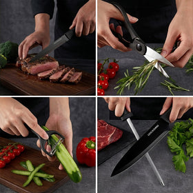 Dockorio ceramic-coated blades resist sticking and cleanup.