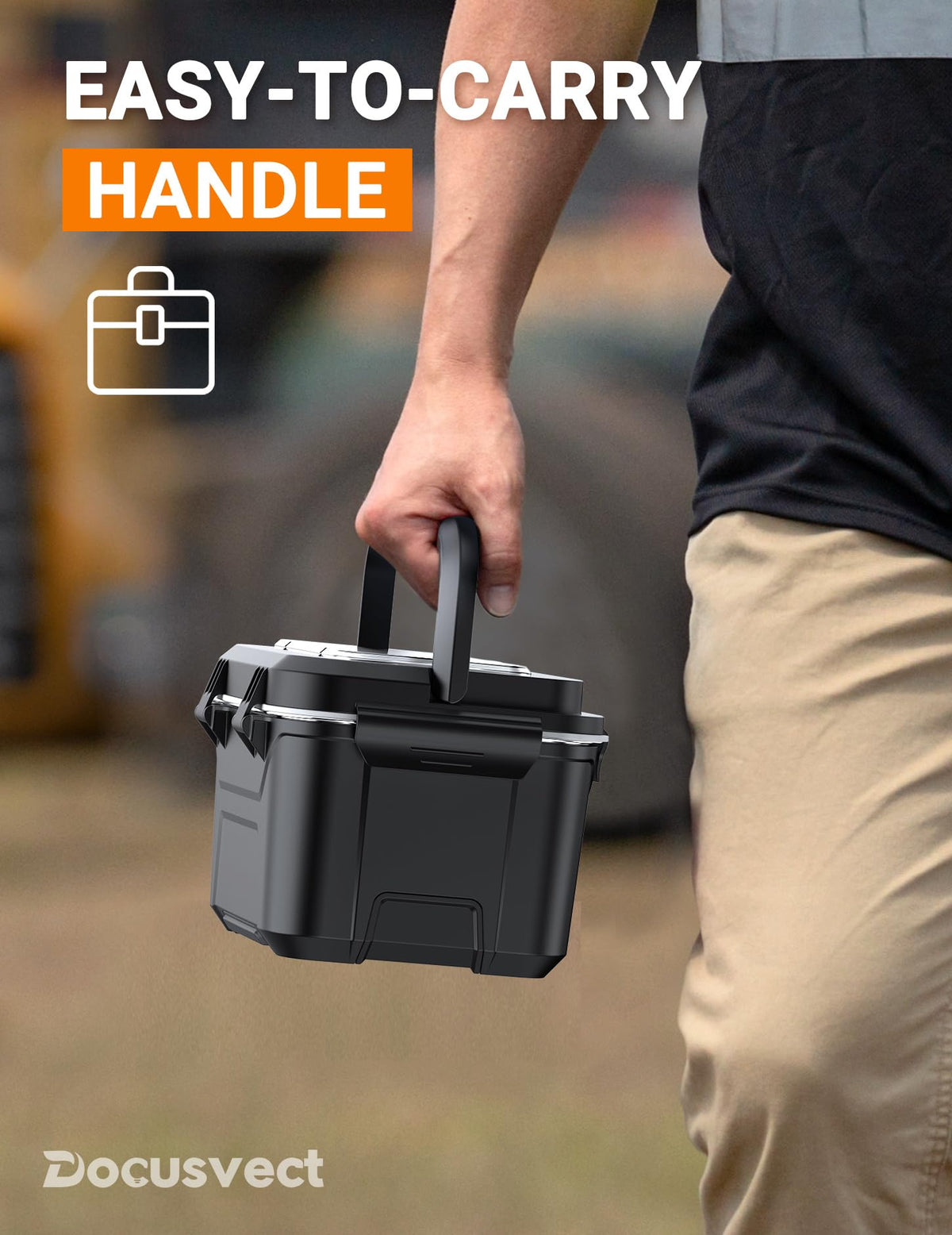 Docusvect accessories include fork, spoon, tray divider, and insulated bag.