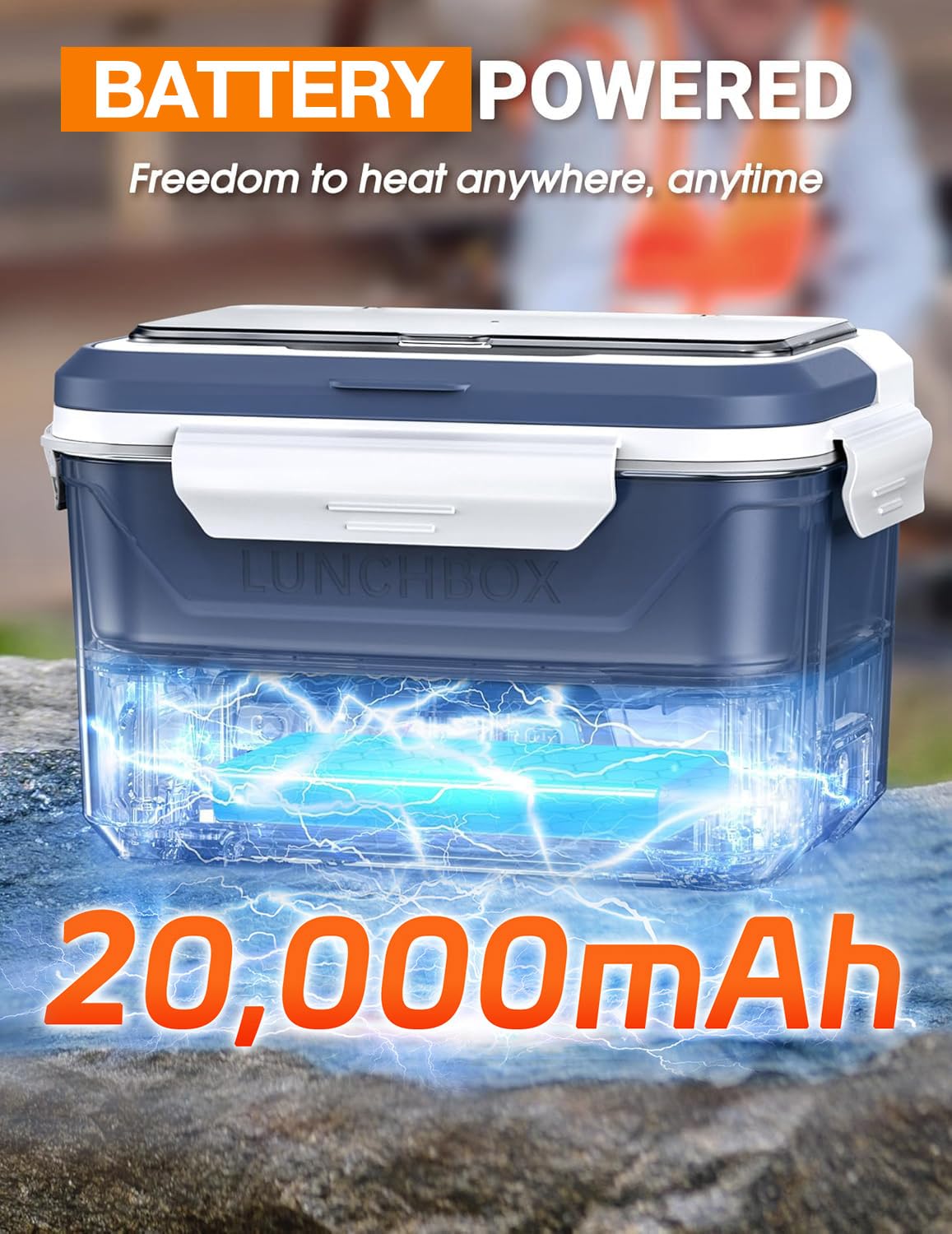Docusvect cordless lunch box with 1.3L capacity for a full meal.