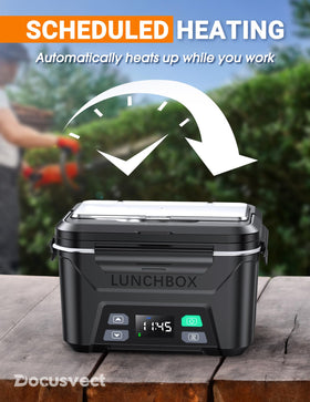Docusvect 1.3L lunch box interior view highlights bulk meal option.