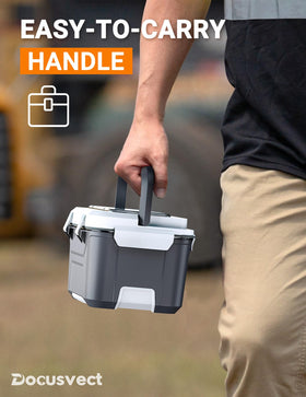 Docusvect portable lunch warmer shown in workplace setting for daily meals