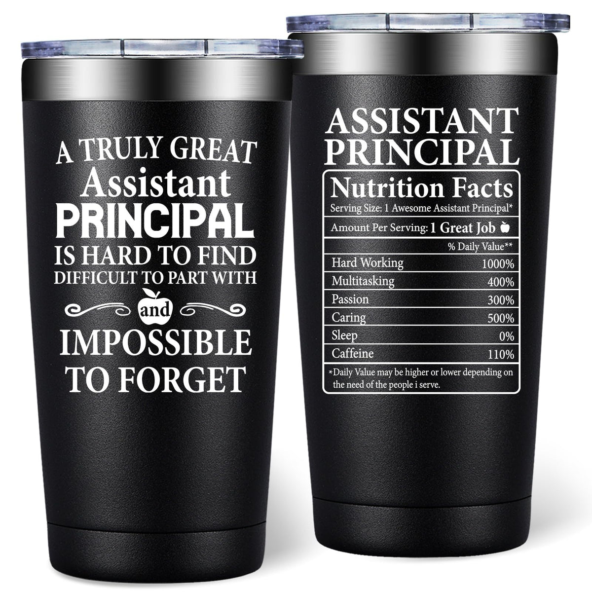 DOEARTE 20oz tumbler for assistant principal keeps drinks at temp