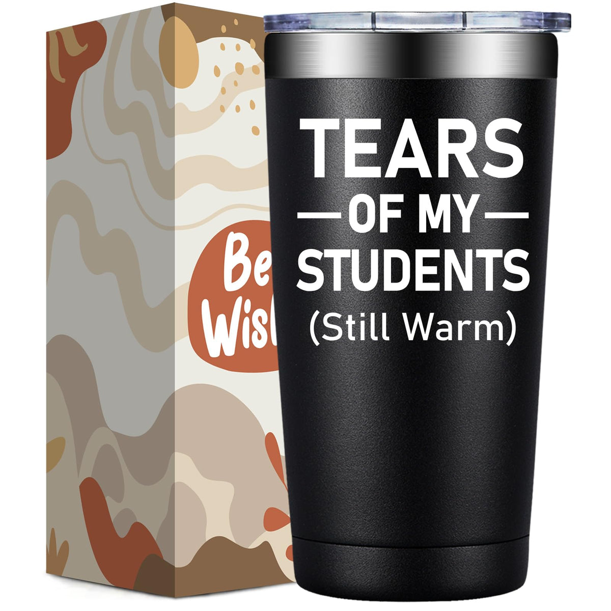 DOEARTE 20oz tumbler closeup—durable stainless steel for daily classroom use.