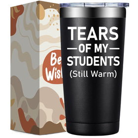 DOEARTE 20oz tumbler closeup—durable stainless steel for daily classroom use.