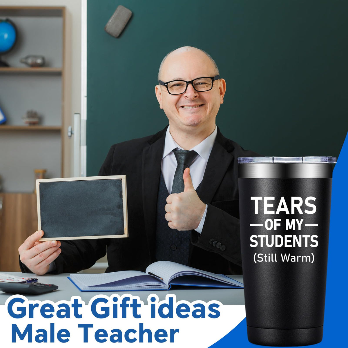 DOEARTE 20oz tumbler holding—ergonomic grip for teachers during busy days.