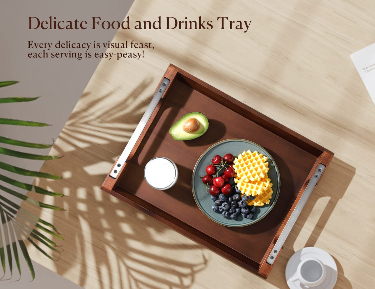 Dofira acacia tray in an elegant gift box for birthdays or housewarmings