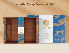 Dofira acacia wood tray showing wide handles for easy serving