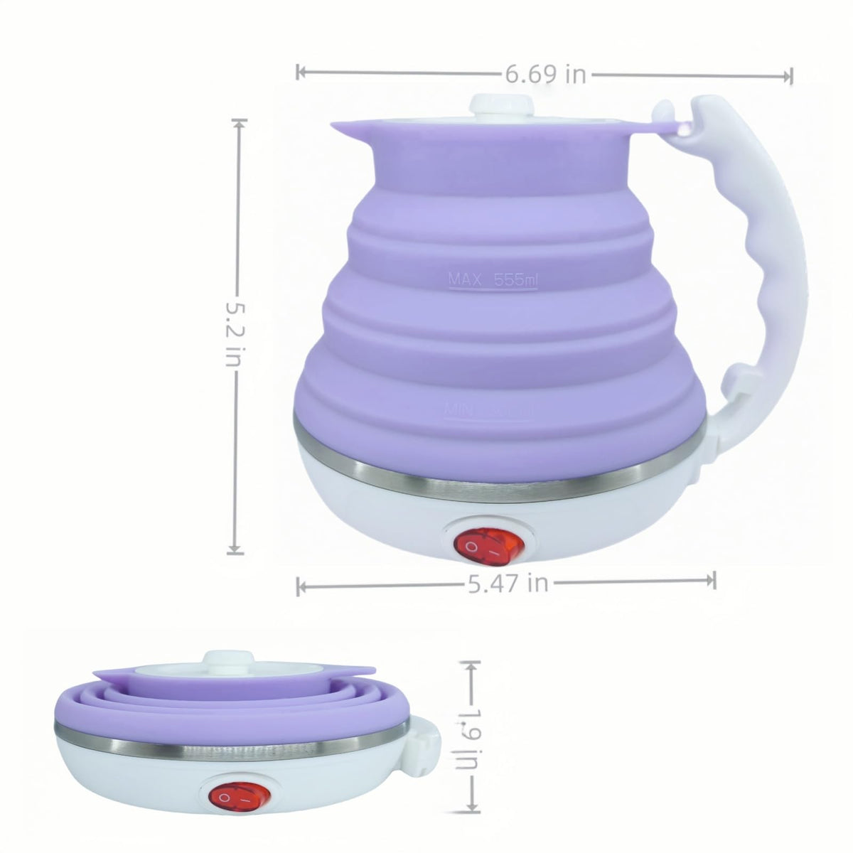 DOFQQG collapsible travel kettle one-button operation for simplicity