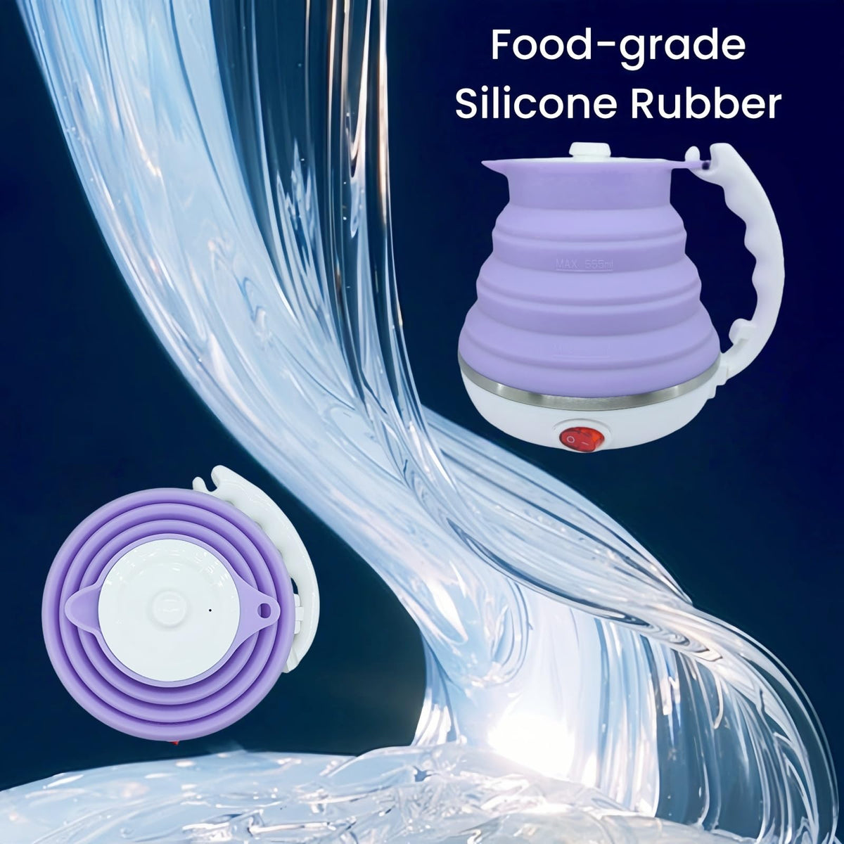 DOFQQG collapsible travel kettle auto-off and keep-warm safety feature