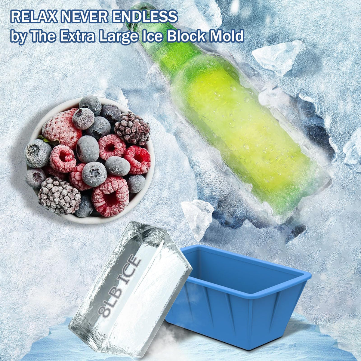 DOGITY ice bath cold plunge block molds creating generous ice blocks for extended sessions.