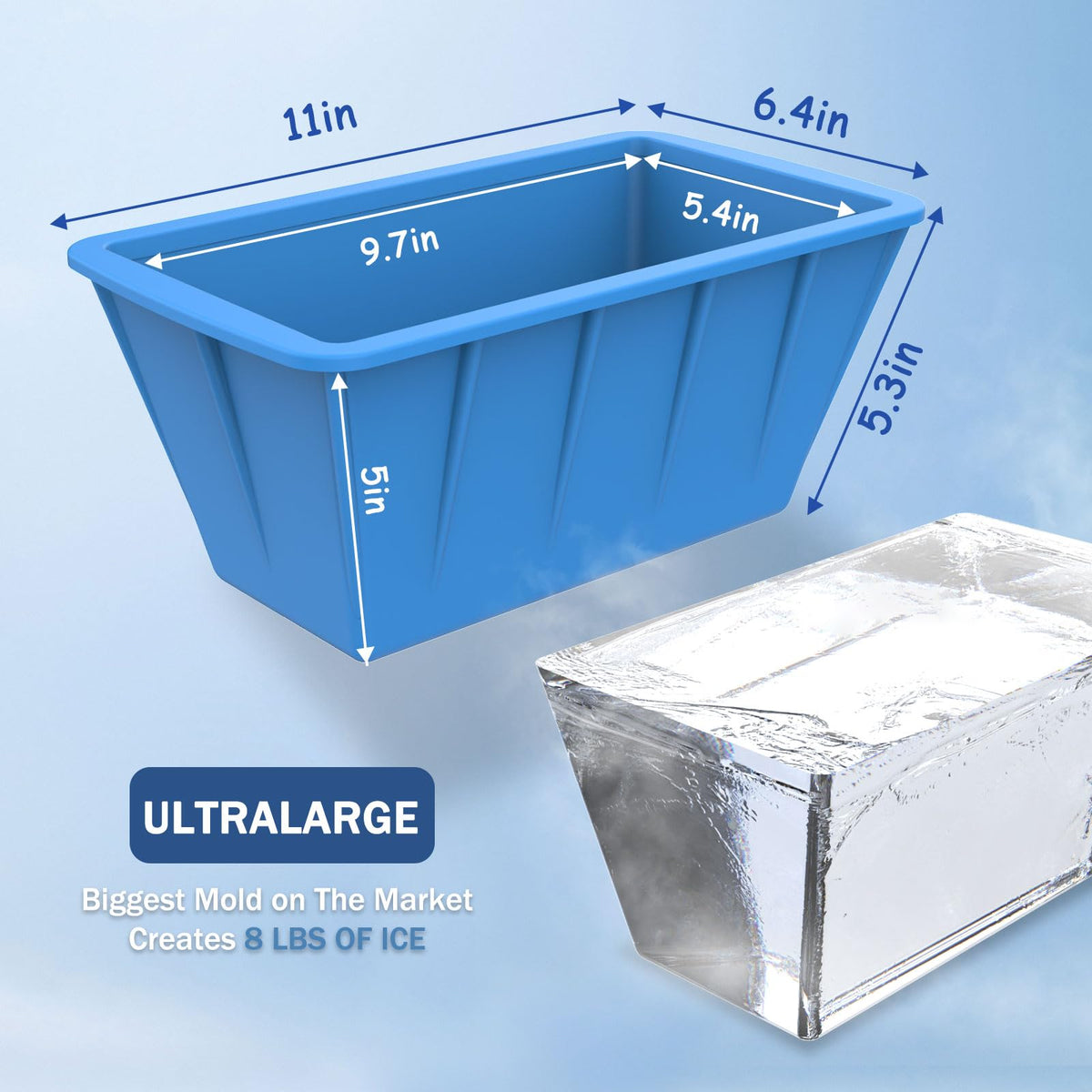 DOGITY large ice cubes in cooler for camping and outdoor trips.