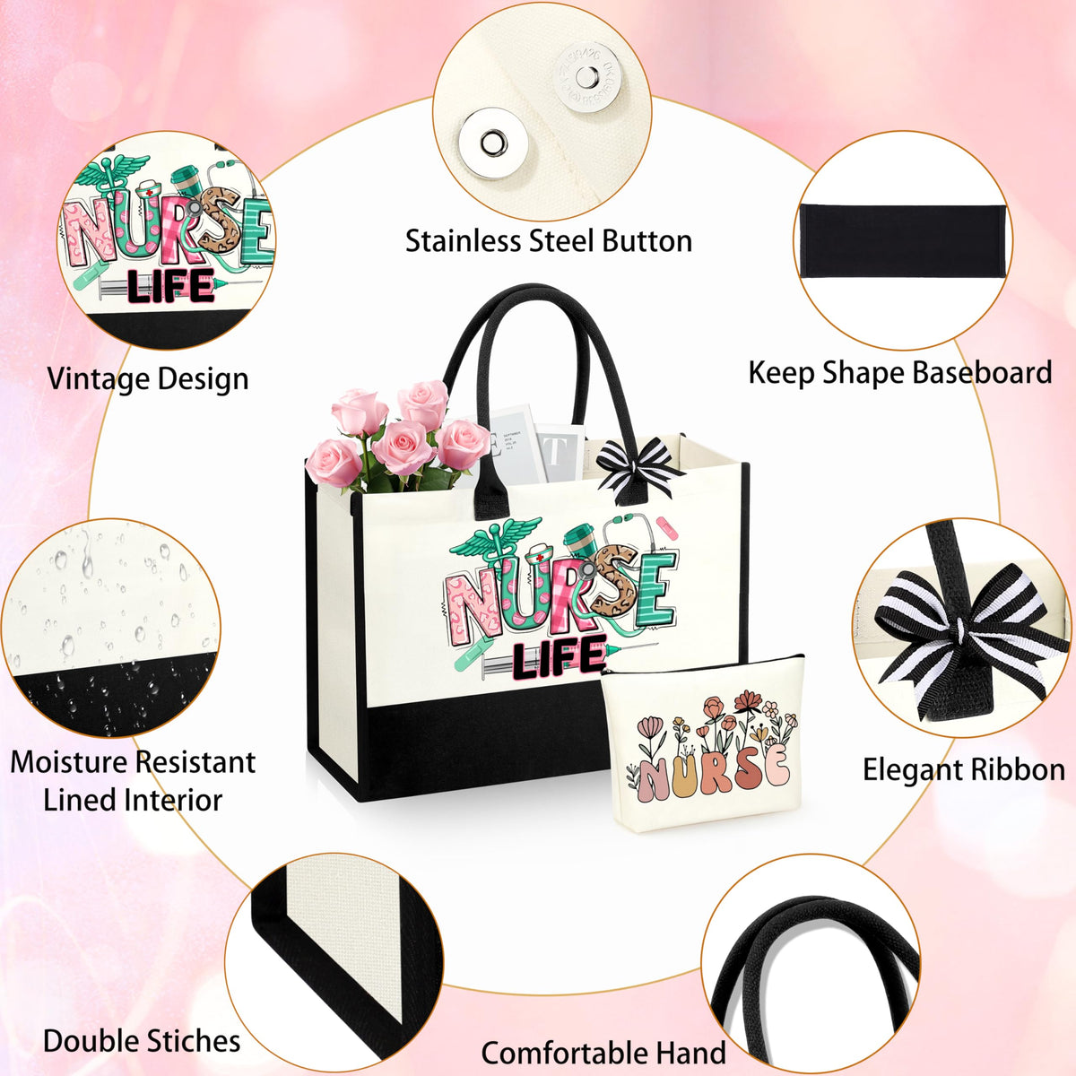 DogMEM cosmetic bag from the set, keeps essentials organized during shifts.